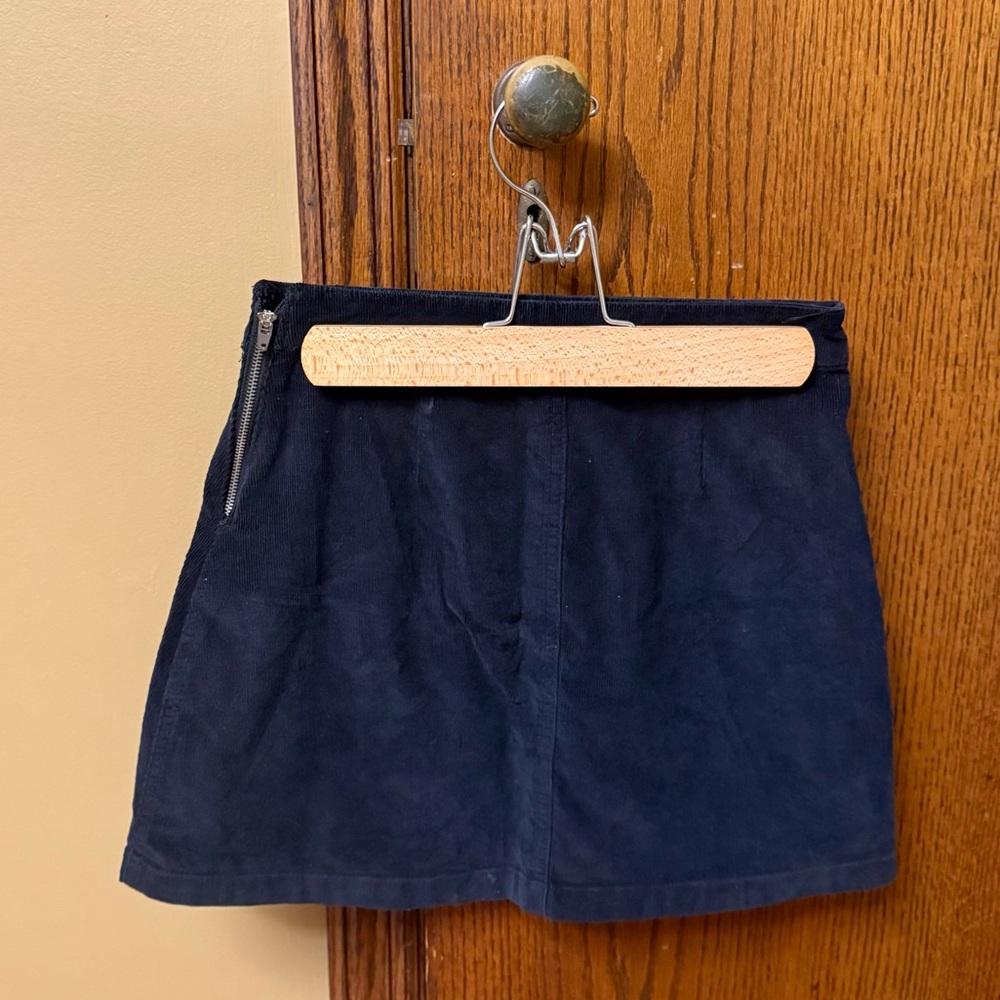 Wilfred Navy Blue Corduroy Mini Skirt